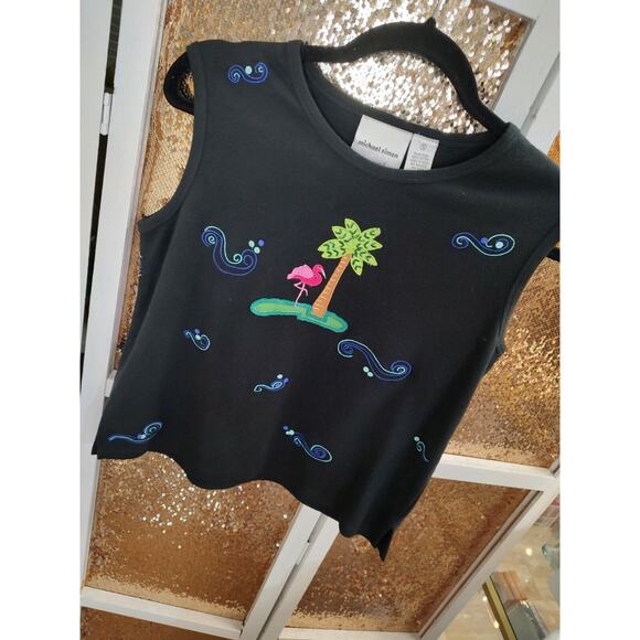 Michael Simon Top Flamingo Tropical Small Black - Picture 4 of 10